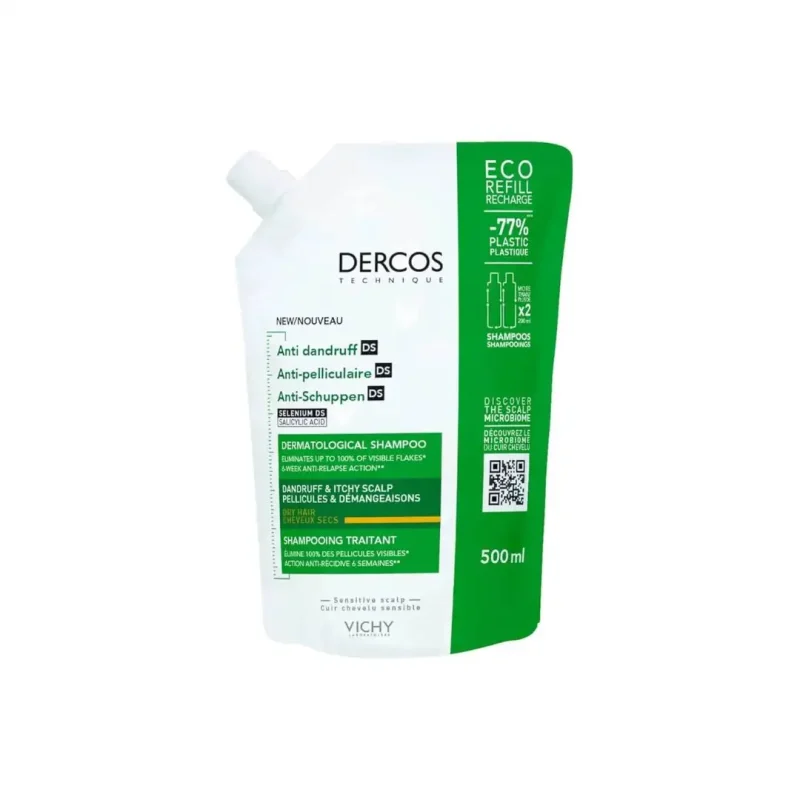 3337875787208 1 VICHY DERCOS ECO RECHARGE SHP ANTI-PELLICULAIRE CHEVEUX SECS 500ML VICHY