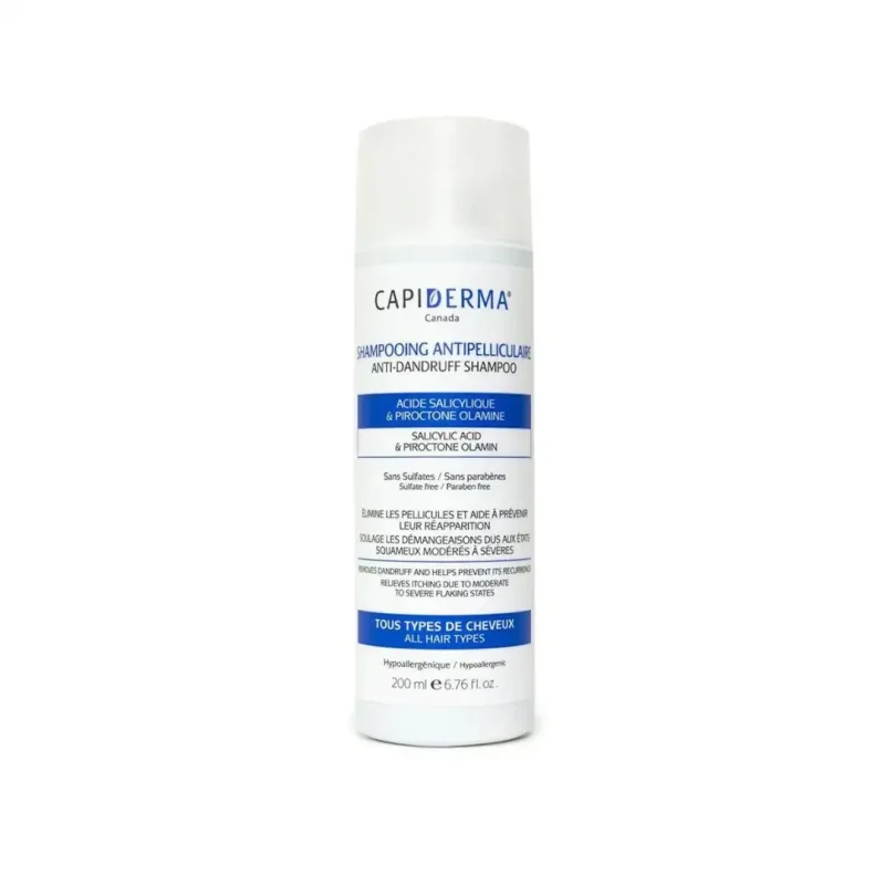 capiderma shampooing antipelliculaire acide saliclylique amp piroctone olamine tous types de cheveux sans sulfatte sans parabenes 200 ml 1 CAPIDERMA SHAMPOOING ANTIPELLICULAIRE ACIDE SALICLYLIQUE & PIROCTONE OLAMINE TOUS TYPES DE CHEVEUX SANS SULFATTE SANS PARABENES 200 ML CAPIDERMA