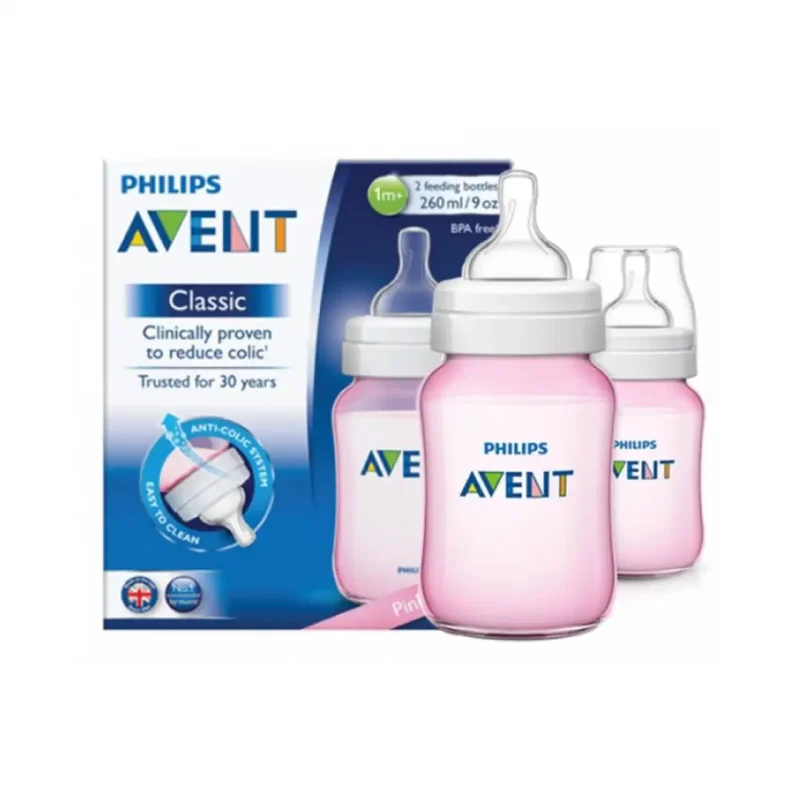 design sans titre 2024 02 16t154406.972 AVENT BIBERON ANTI-COLIC 260 ML 9OZ TWIN PINK AVENT