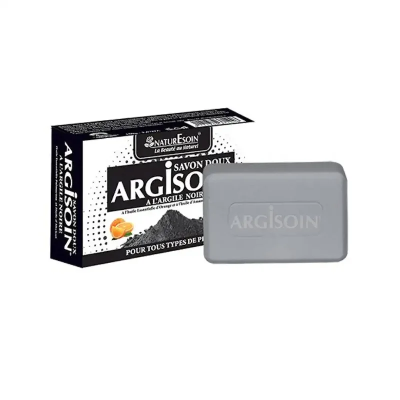 design sans titre 2024 03 13t102201.672 ARGISOIN Savon doux 125 g – Argile noire NATURESOIN