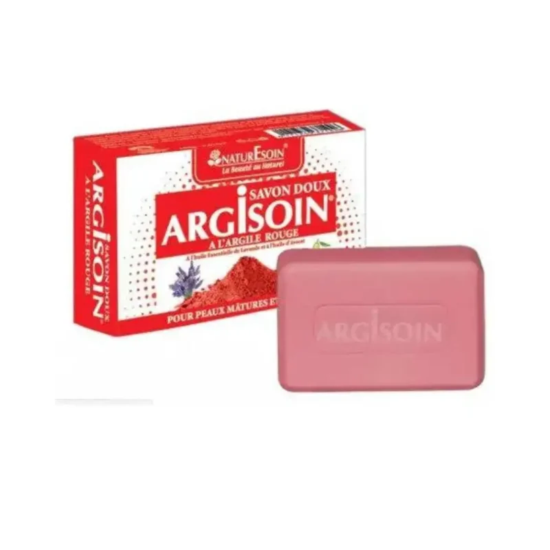 design sans titre 2024 03 13t103304.415 ARGISOIN Savon doux 125 g – Argile rouge NATURESOIN