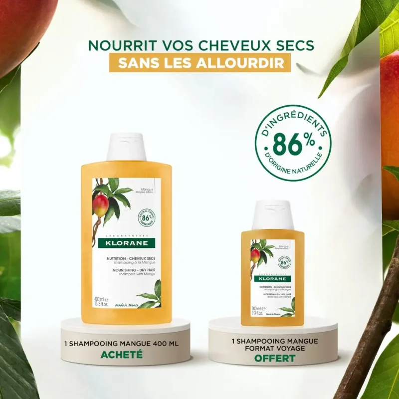 design sans titre 2024 05 15t100143.647 KLORANE – SHAMPOING NUTRITION À LA MANGUE 400ML KLORANE