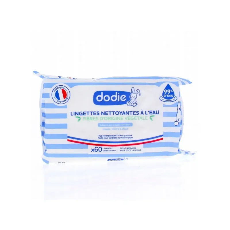 dodie lingettes netoyantes a leau fibres vegetales x60 1 DODIE LINGETTES NETOYANTES A L’EAU FIBRES VEGETALES X60 DODIE