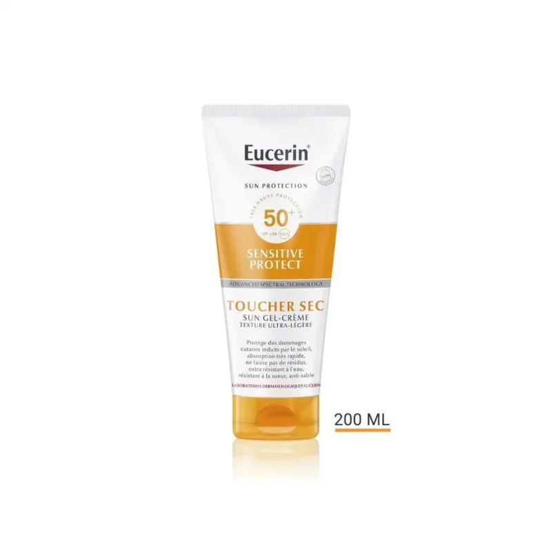 gel creme solaire haute protection uva et uvb EUCERIN SUN GEL-CREME TOUCHER SEC 200ML EUCERIN