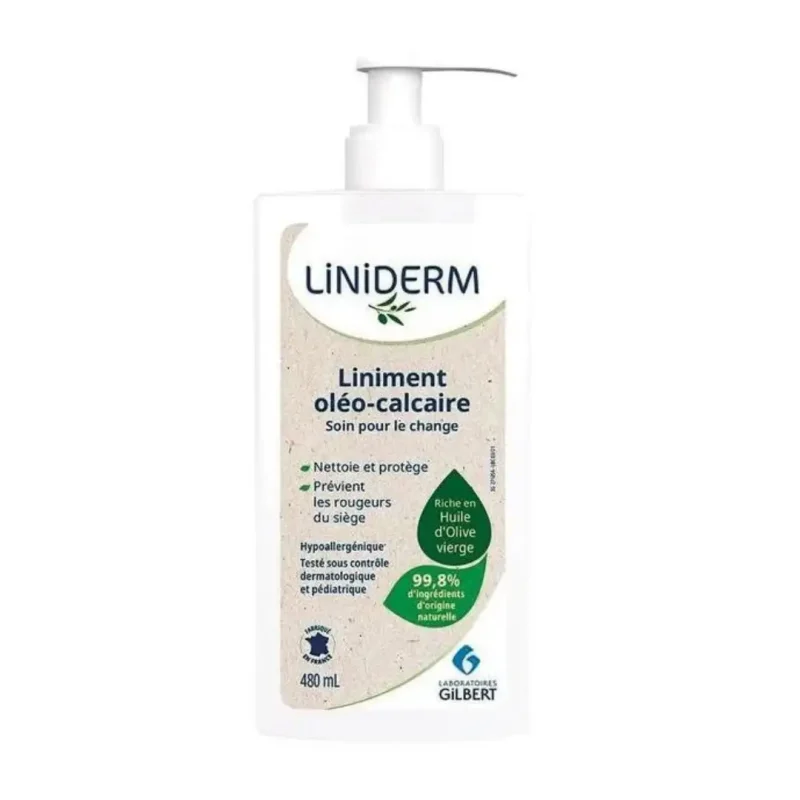 gilbert liniderm liniment oleo calcaire stabilise pompe 480ml 1 GILBERT LINIDERM LINIMENT OLEO-CALCAIRE STABILISE POMPE 480ML GILBERT