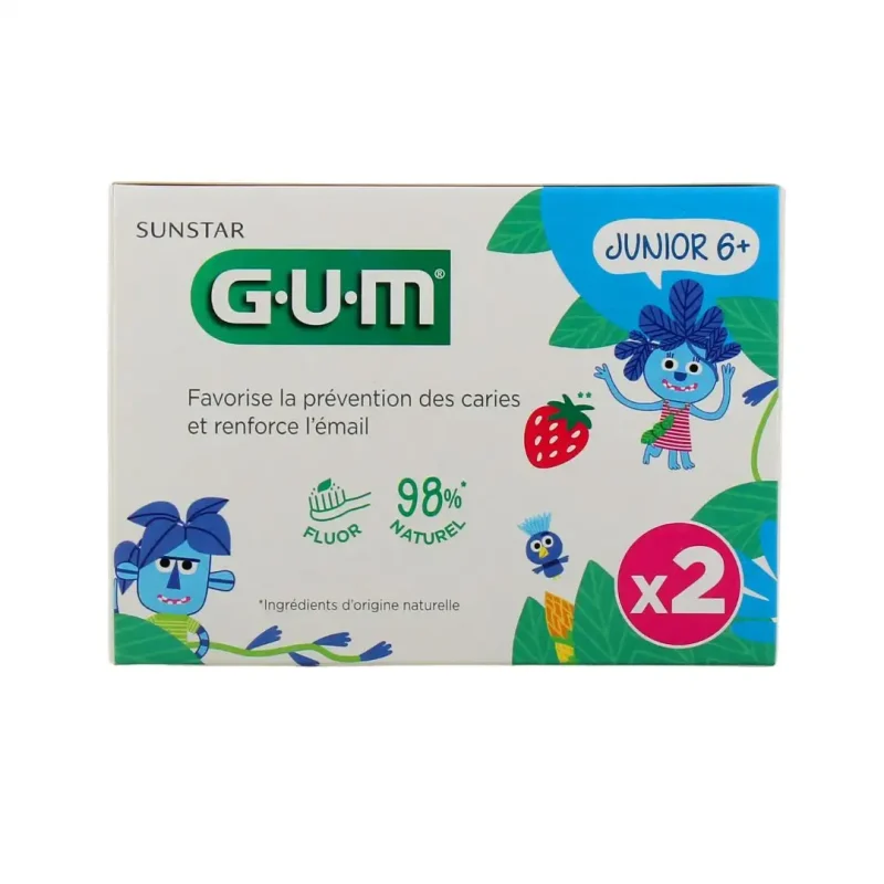 gum dentifrice junior 7ans 50ml pack duo 1 GUM DENTIFRICE JUNIOR +7ANS 50ML PACK DUO GUM