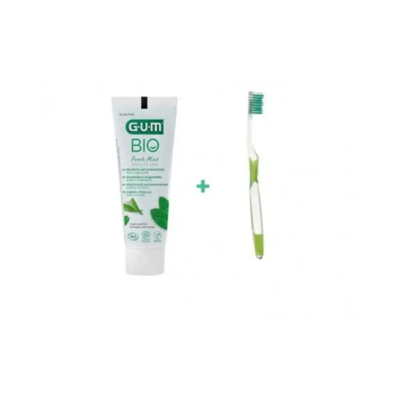 gum dentifrice menthe fraiche aloe vera bio 75ml brosse a dent 1 GUM DENTIFRICE MENTHE FRAICHE ALOE VERA BIO 75ML + BROSSE A DENT GUM