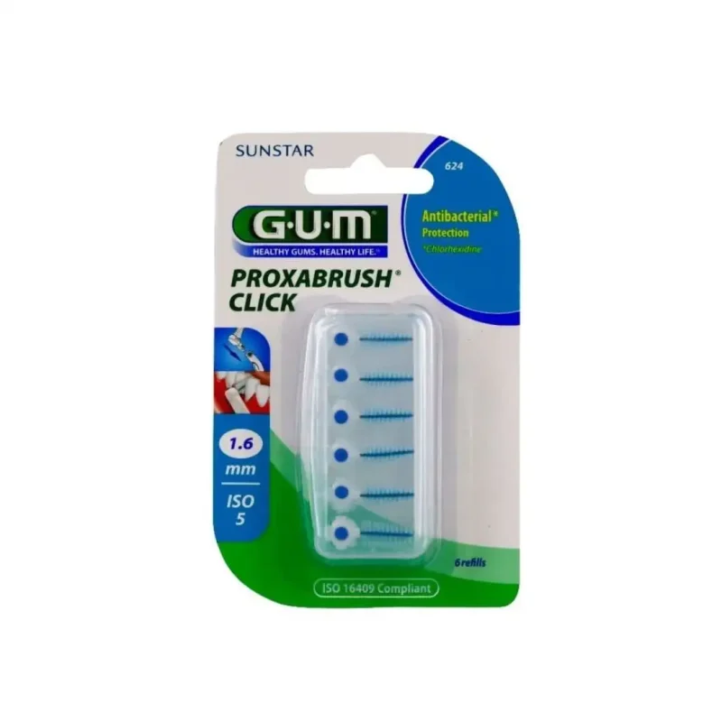 gum proxabrush recharges x 6 1.6 mm ref 624 1 GUM PROXABRUSH RECHARGES X 6 1.6 MM REF 624 GUM