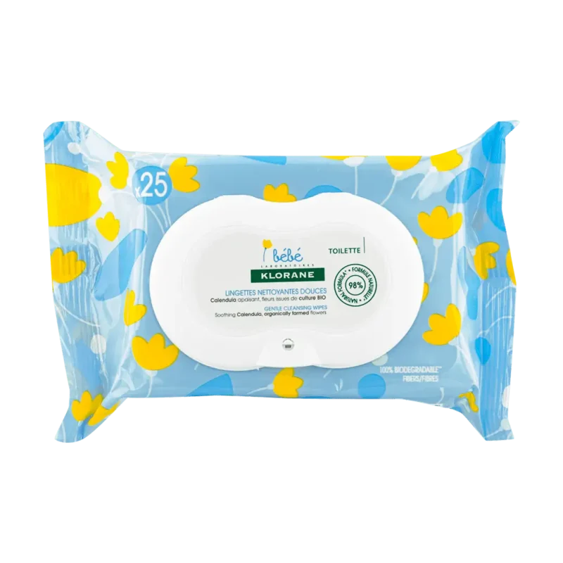 klorane lingettes nettoyantes douces pour le corps au calendula apaisant bebe peau normale a seche 25u 1 Klorane – Lingettes nettoyantes douces pour le corps au Calendula apaisant – Bébé – Peau normale à sèche 25u KLORANE