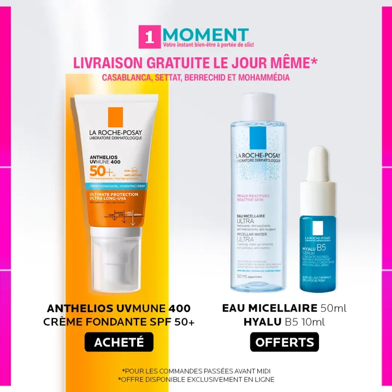 lrp 3 1moment La Roche Posay ANTHELIOS UVMUNE 400CRÈME SOLAIRE SPF50+ | Peau sensible normales à sèches |50ml LA ROCHE-POSAY