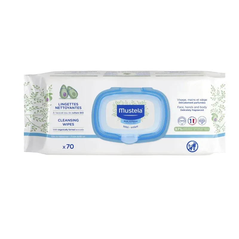 mustela lingettes nettoyante a lavocat x70 1 MUSTELA LINGETTES NETTOYANTE A L’AVOCAT X70 MUSTELA