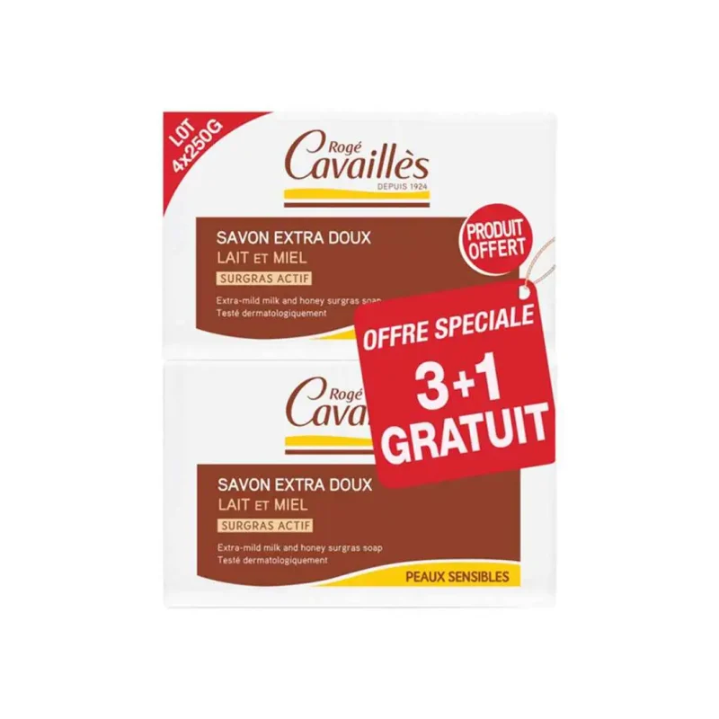 roge cavailles savon parfume lait et miel 250g x2 boite offerte 1 ROGE CAVAILLES – SAVON PARFUME LAIT ET MIEL 250G X2 +BOITE OFFERTE ROGE CAVAILLES