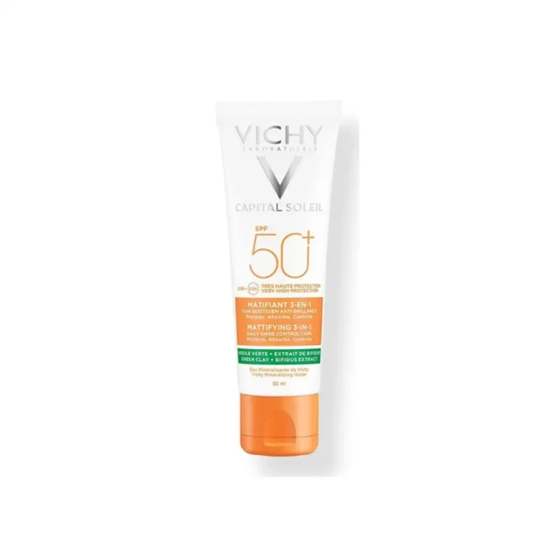 vichy capital soleil creme solaire matifiante 3en1 spf50 peau mixte acneique 50ml 1 1 Vichy Capital Soleil Crème Solaire Matifiante 3en1 SPF50+ Peau Mixte Acnéique | 50ml VICHY