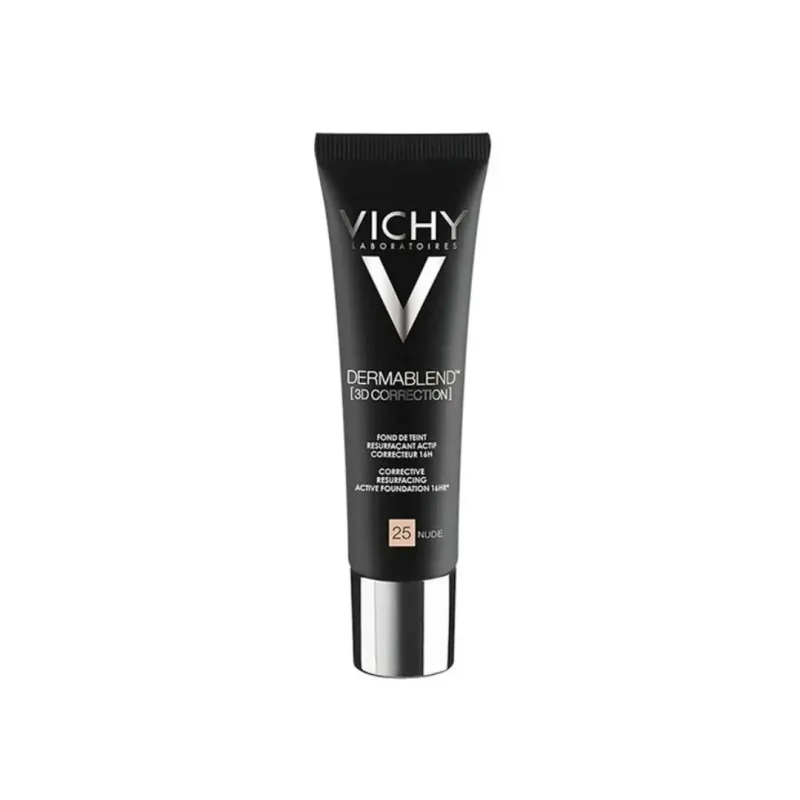 vichy dermablend fond de teint correction 3d spf25 peau grasse acneique 25 nude 30ml 1 Vichy Dermablend Fond de Teint Correction 3D SPF25 Peau Grasse Acnéique 25 NUDE | 30ml VICHY