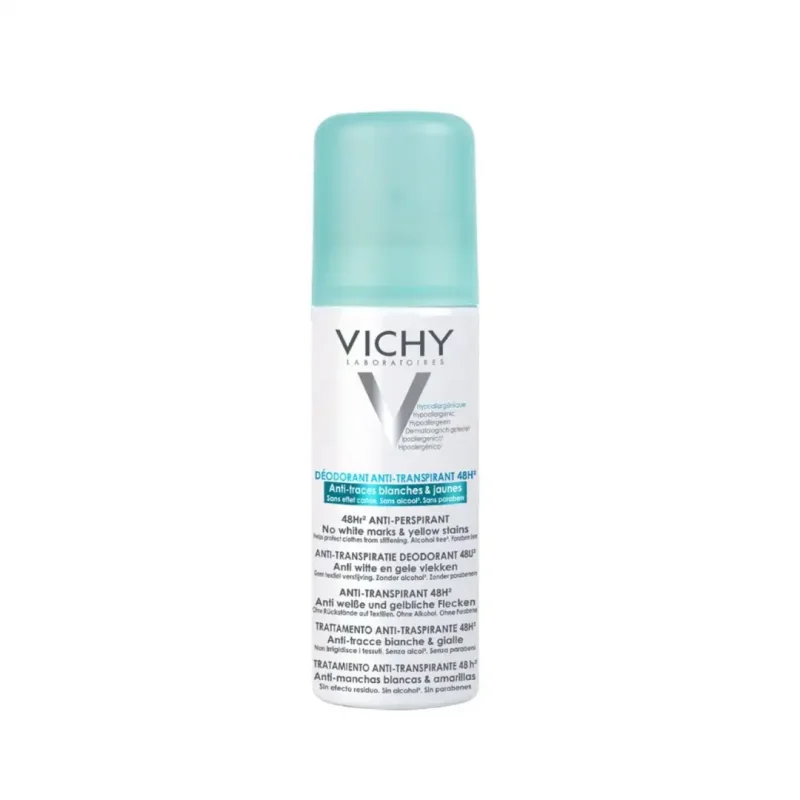 vichy dermo tolerance deodorant anti transpirant 48h anti traces jaunes et blanches aerosol 125ml 1 Vichy Dermo-Tolérance Déodorant Anti-Transpirant 48H Anti-Traces Jaunes et Blanches Aérosol | 125ml VICHY