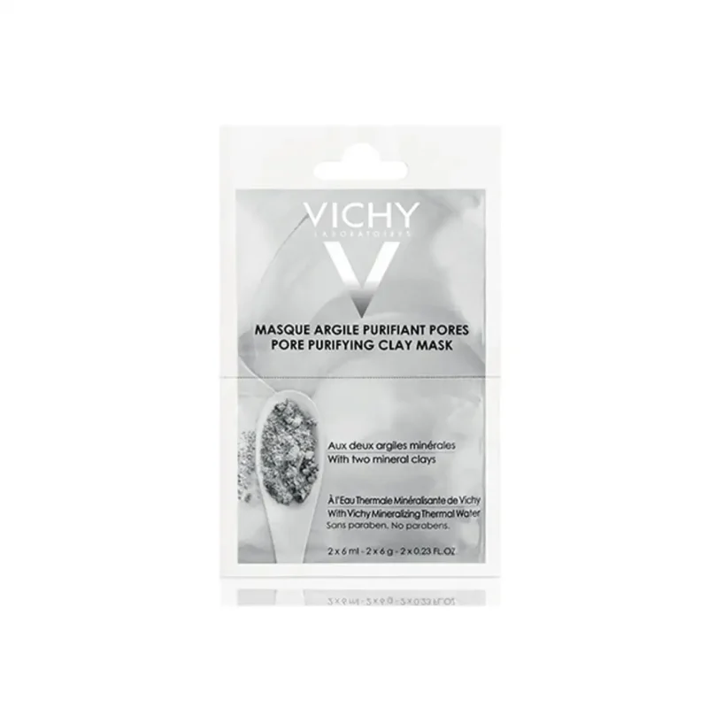 vichy masque mineral bidose argile purifiant peau mixte a grasse 2 x 6ml 1 Vichy Masque Minéral Bidose Argile Purifiant Peau Mixte à Grasse | 2 x 6ml VICHY